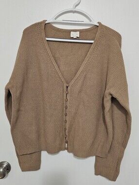 Cyrus Button-Front V-Neck Cardigan Sweater Size XL